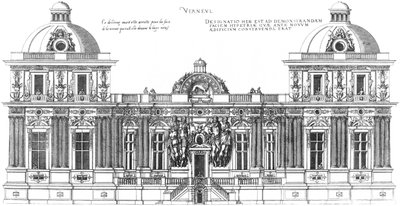 Gravure du premier volume des plus excellents Bastiments de France - Jacques I Androuet du Cerceau
